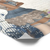 英語バラロマンチックな女の子 ポスター (角)