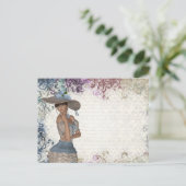 英語バラロマンチックな女の子 ポストカード (スタンド正面)