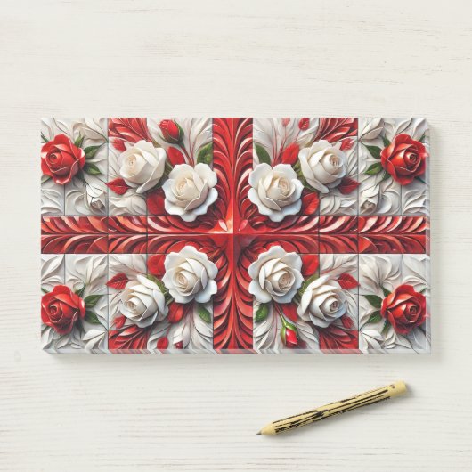 英語バラ付きメモ ポストイット (デスク)