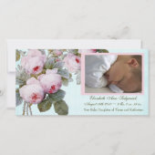 英語バラ出産発表 案内状 (正面)