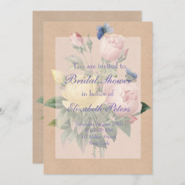英語バラ庭園の結婚式ブライダルシャワー 招待状