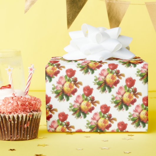 英語バラ紅茶パーティー包装紙 ラッピングペーパー (誕生日パーティー)