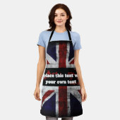 英語フラグ文字の追加装飾用クッション エプロン (着用した状態)