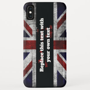 英語フラグ文字の追加装飾用クッション iPhone XS MAXケース