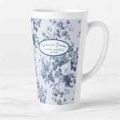 英語フローラガーデンダスティブルーンホワイト祖母 カフェラテマグ (右)