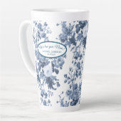 英語フローラガーデンブルーnホワイトナナ祖母 カフェラテマグ (左アングル)