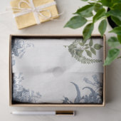 英語フローラブルーとホワイトヴィンテージLGデクページ 薄葉紙 (ギフト)