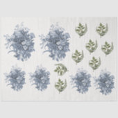 英語フローラブルーとホワイトヴィンテージLGデクページ 薄葉紙 (正面)