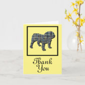 英語ブルドッグありがとうあいさつカード カード (黄色い花)