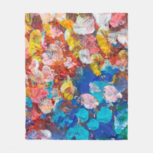 英語ブルドッグポートレート知的アート,グラフ フリースブランケット (正面)