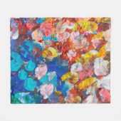 英語ブルドッグポートレート知的アート,グラフ フリースブランケット (正面(横))