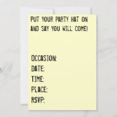 英語ブルドッグ招待状誕生日/任意大事な行事 招待状 (裏面)