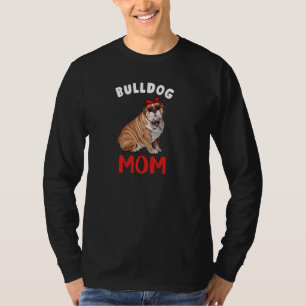 英語ブルドッグ母ママ犬の恋人オーナーブルドッグM Tシャツ