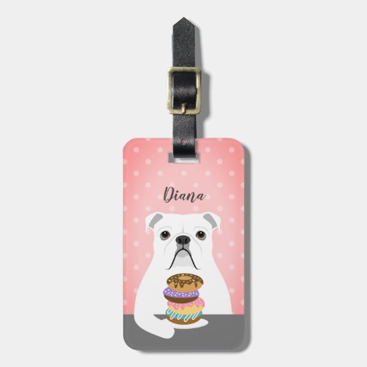 英語ブルドッグ荷物タグ ラゲッジタグ (正面縦)