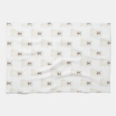 英語ブルドッグ（白） キッチンタオル (横)