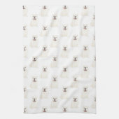 英語ブルドッグ（白） キッチンタオル (縦)