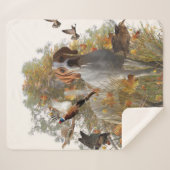 英語ポインタフリースブランケット シェルパブランケット (正面(横))