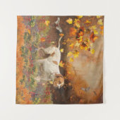 英語ポインタ，秋 タペストリー (正面(横))