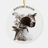 英語ポインタ、鳥狩り セラミックオーナメント (正面)