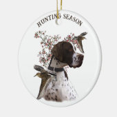 英語ポインタ、鳥狩り セラミックオーナメント (左)