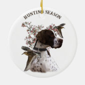 英語ポインタ、鳥狩り セラミックオーナメント (裏面)
