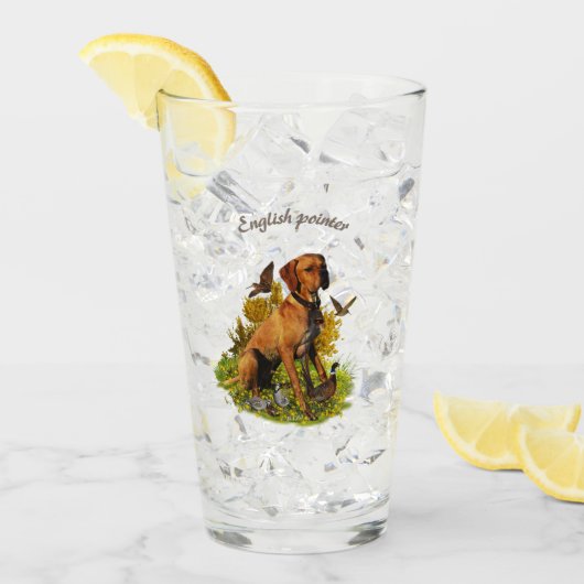 英語ポインタ、鳥狩り タンブラーグラス (アイス正面)