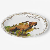 英語ポインタ、鳥狩り ペーパープレート (アングル)