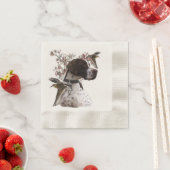 英語ポインタ、鳥狩り 縁ありカクテルナプキン (インサイチュ)