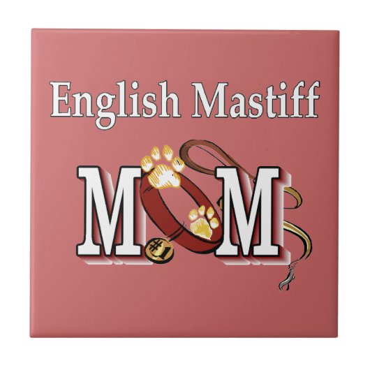 英語マスティフのお母さんプレゼント タイル (正面)