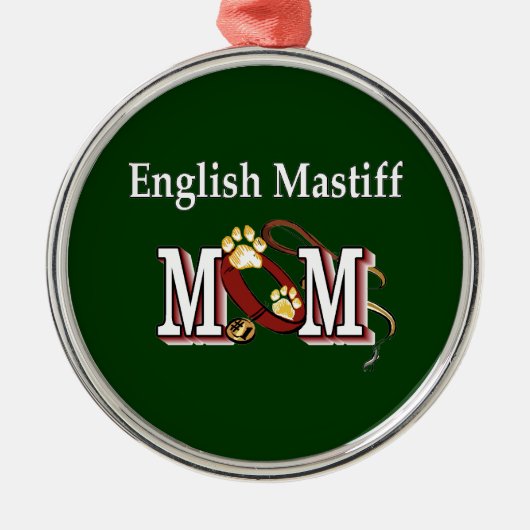 英語マスティフのお母さんプレゼント メタルオーナメント (正面)