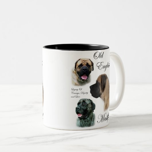 英語マスティフのアートギフト ツートーンマグカップ (正面右)