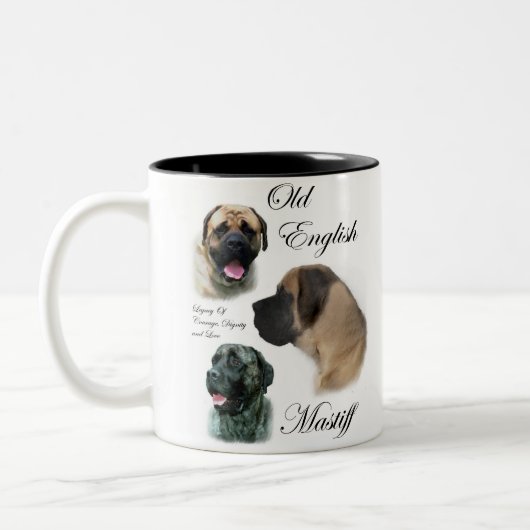 英語マスティフのアートギフト ツートーンマグカップ (左)
