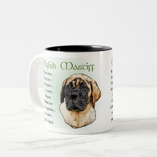 英語マスティフのアートギフト ツートーンマグカップ (正面左)
