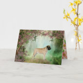 英語マスティフのグリーティングカード カード (黄色い花)