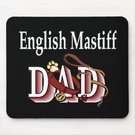 英語マスティフパパギフト マウスパッド (正面)
