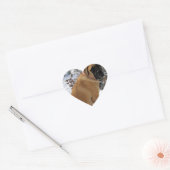 英語マスティフ犬「Snow Pose」写真シール ハートシール (封筒)