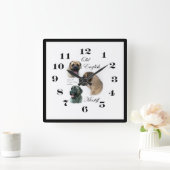 英語マスティフ美術 スクエア壁時計 (ホーム)