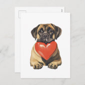 英語マスティフ・バレンタイン シーズンポストカード (正面/裏面)