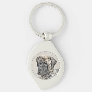 英語マスティフ(ブリンドル) 絵画ズ – Dog Art キーホルダー