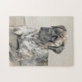 英語マスティフ（ブリンドル） 絵画ズ – Dog Art ジグソーパズル (横)