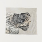 英語マスティフ(ブリンドル) 絵画ズ – Dog Art タペストリー (正面(横))