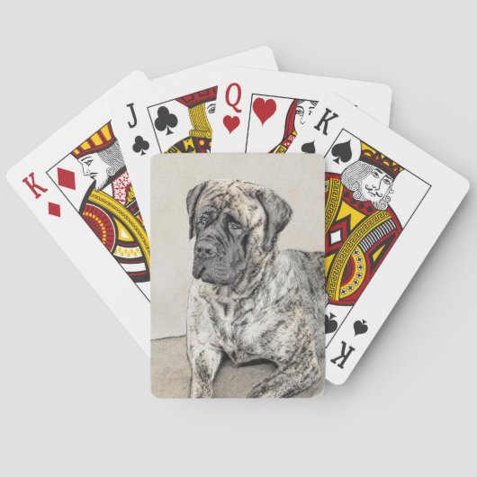 英語マスティフ(ブリンドル) 絵画ズ – Dog Art トランプ (裏面)