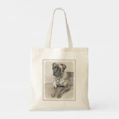 英語マスティフ（ブリンドル） 絵画ズ – Dog Art トートバッグ (裏面)