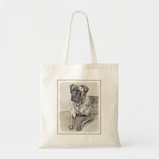 英語マスティフ（ブリンドル） 絵画ズ – Dog Art トートバッグ (正面)