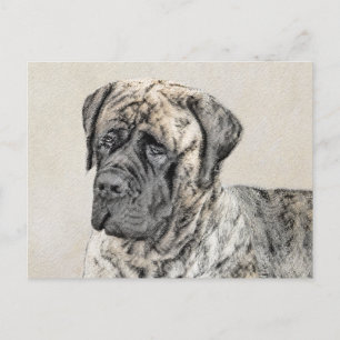 英語マスティフ(ブリンドル) 絵画ズ – Dog Art ポストカード