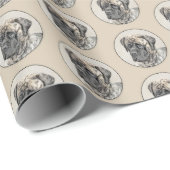 英語マスティフ(ブリンドル) 絵画ズ – Dog Art ラッピングペーパー (ロールコーナー)