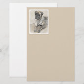 英語マスティフ（ブリンドル） 絵画ズ – Dog Art 便箋 (正面/裏面)