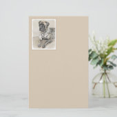 英語マスティフ（ブリンドル） 絵画ズ – Dog Art 便箋 (スタンド正面)