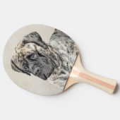 英語マスティフ（ブリンドル） 絵画ズ – Dog Art 卓球ラケット (横)