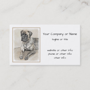 英語マスティフ(ブリンドル) 絵画ズ – Dog Art 名刺